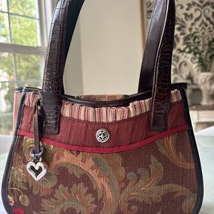 Brighton Floral fabric and leather vintage bag